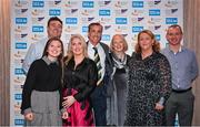 22 November 2023; Hall of Fame recipient Mark Caroll, centre, with friends and family during the 123.ie National Athletics Awards at Crowne Plaza Hotel in Santry, Dublin. A full list of winners from the event can be found at AthleticsIreland.ie Photo by Sam Barnes/Sportsfile