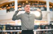 22 November 2023; Reece Mould during public workouts, held at Liffey Valley Shopping Centre in Clondalkin, Dublin, ahead of his WBA continental Europe lightweight title fight with Gary Cully, on November 25th at 3Arena in Dublin. Photo by Stephen McCarthy/Sportsfile