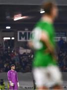 21 November 2023; Republic of Ireland goalkeeper Joshua Keeley during the UEFA European Under-21 Championship Qualifier match between Republic of Ireland and Italy at Turners Cross in Cork. Photo by Eóin Noonan/Sportsfile