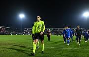 21 November 2023; Referee Lionel Tschudi during the UEFA European Under-21 Championship Qualifier match between Republic of Ireland and Italy at Turners Cross in Cork. Photo by Eóin Noonan/Sportsfile