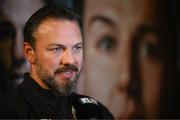 23 November 2023; Andy Lee, trainer to Paddy Donovan, during a press conference at the Dublin Royal Convention Centre ahead of his WBA continental welterweight title fight with Danny Ball, on November 25th at 3Arena in Dublin. Photo by Stephen McCarthy/Sportsfile