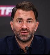 23 November 2023; Promoter Eddie Hearn during a press conference at the Dublin Royal Convention Centre ahead of the super lightweight championship fight between Chantelle Cameron and Katie Taylor, on November 25th at 3Arena in Dublin. Photo by Stephen McCarthy/Sportsfile