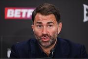 23 November 2023; Promoter Eddie Hearn during a press conference at the Dublin Royal Convention Centre ahead of the super lightweight championship fight between Chantelle Cameron and Katie Taylor, on November 25th at 3Arena in Dublin. Photo by Stephen McCarthy/Sportsfile