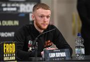 23 November 2023; Liam Gaynor during a press conference at the Dublin Royal Convention Centre ahead of his celtic super featherweight title fight with John Cooney, on November 25th at 3Arena in Dublin. Photo by Stephen McCarthy/Sportsfile