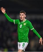 21 November 2023; Matthew Healy of Republic of Ireland during the UEFA European Under-21 Championship Qualifier match between Republic of Ireland and Italy at Turners Cross in Cork. Photo by Eóin Noonan/Sportsfile