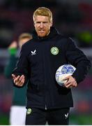 21 November 2023; Republic of Ireland assistant caoch Paul McShane during the UEFA European Under-21 Championship Qualifier match between Republic of Ireland and Italy at Turners Cross in Cork. Photo by Eóin Noonan/Sportsfile
