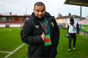 21 November 2023; FAI communications manager Adam Thompson during the UEFA European Under-21 Championship Qualifier match between Republic of Ireland and Italy at Turners Cross in Cork. Photo by Eóin Noonan/Sportsfile