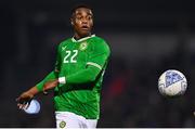 21 November 2023; Aidomo Emakhu of Republic of Ireland during the UEFA European Under-21 Championship Qualifier match between Republic of Ireland and Italy at Turners Cross in Cork. Photo by Eóin Noonan/Sportsfile
