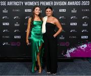 23 November 2023; In attendance are Galway United players Jodie Griffin and Jenna Slattery during the 2023 SSE Airtricity Women's Premier Division Awards at Clontarf Castle in Dublin. Photo by Stephen McCarthy/Sportsfile