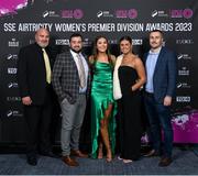 23 November 2023; Galway United representatives, from left, Adrian Cronin, Galway United manager Phil Trill, Jodie Griffin, Jenna Slattery and Gabriel Darcy during the 2023 SSE Airtricity Women's Premier Division Awards at Clontarf Castle in Dublin. Photo by Stephen McCarthy/Sportsfile