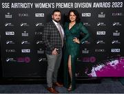 23 November 2023; Galway United manager Phil Trill and Emma Galvin during the 2023 SSE Airtricity Women's Premier Division Awards at Clontarf Castle in Dublin. Photo by Stephen McCarthy/Sportsfile
