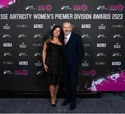 23 November 2023; Wexford Youths’ Dave Cassin and wife Sandie during the 2023 SSE Airtricity Women's Premier Division Awards at Clontarf Castle in Dublin. Photo by Stephen McCarthy/Sportsfile