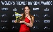 23 November 2023; Dana Scheriff of Athlone Town with the EVOKE.ie Golden Boot award during the 2023 SSE Airtricity Women's Premier Division Awards at Clontarf Castle in Dublin. Photo by Stephen McCarthy/Sportsfile