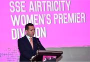 23 November 2023; League of Ireland director Mark Scanlon speaking during the 2023 SSE Airtricity Women's Premier Division Awards at Clontarf Castle in Dublin. Photo by Sam Barnes/Sportsfile