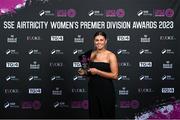 23 November 2023; Jenna Slattery of Galway United with her SSE Airtricity Team of the Year award during the 2023 SSE Airtricity Women's Premier Division Awards at Clontarf Castle in Dublin. Photo by Stephen McCarthy/Sportsfile