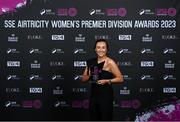 23 November 2023; Megan Smyth-Lynch of Shelbourne with her SSE Airtricity Team of the Year award during the 2023 SSE Airtricity Women's Premier Division Awards at Clontarf Castle in Dublin. Photo by Stephen McCarthy/Sportsfile
