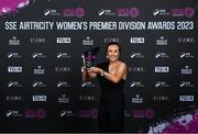 23 November 2023; Megan Smyth-Lynch of Shelbourne with her SSE Airtricity Team of the Year award during the 2023 SSE Airtricity Women's Premier Division Awards at Clontarf Castle in Dublin. Photo by Stephen McCarthy/Sportsfile