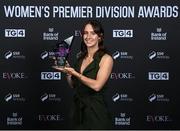 23 November 2023; Karen Duggan of Peamount United with her SSE Airtricity Team of the Year award during the 2023 SSE Airtricity Women's Premier Division Awards at Clontarf Castle in Dublin. Photo by Stephen McCarthy/Sportsfile