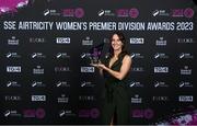 23 November 2023; Karen Duggan of Peamount United with her SSE Airtricity Team of the Year award during the 2023 SSE Airtricity Women's Premier Division Awards at Clontarf Castle in Dublin. Photo by Stephen McCarthy/Sportsfile