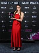 23 November 2023; Dana Scheriff of Athlone Town with her SSE Airtricity Team of the Year award during the 2023 SSE Airtricity Women's Premier Division Awards at Clontarf Castle in Dublin. Photo by Stephen McCarthy/Sportsfile