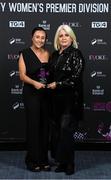 23 November 2023; Megan Smyth-Lynch of Shelbourne with her SSE Airtricity Team of the Year award and mother Aundrea during the 2023 SSE Airtricity Women's Premier Division Awards at Clontarf Castle in Dublin. Photo by Stephen McCarthy/Sportsfile