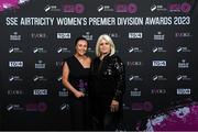23 November 2023; Megan Smyth-Lynch of Shelbourne with her SSE Airtricity Team of the Year award and mother Aundrea during the 2023 SSE Airtricity Women's Premier Division Awards at Clontarf Castle in Dublin. Photo by Stephen McCarthy/Sportsfile