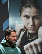 24 November 2023; Promoter Eddie Hearn during weigh-ins held at The Helix on DCU Campus in Dublin, in preparation for the undisputed super lightweight championship fight between Chantelle Cameron and Katie Taylor, on November 25th at 3Arena in Dublin. Photo by Stephen McCarthy/Sportsfile