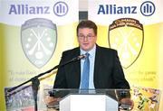 24 November 2023; Padraic Joyce speaking on behalf of Minister Norma Foley at the launch of the Allianz Cumann na mBunscol 50th anniversary book, &quot;50 Bliain ag Fás’, at Croke Park in Dublin. Photo by Sam Barnes/Sportsfile