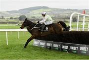 25 November 2023; Gaelic Warrior, with Paul Townend up, jump the last on their way to winning the Conway Piling Beginners Steeplechase on day one of the Punchestown Winter Festival at Punchestown Racecourse in Kildare. Photo by Matt Browne/Sportsfile