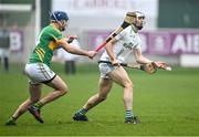 25 November 2023; Huw Lawlor of O'Loughlin Gaels in action against James Gorman of Kilcormac-Killoughey during the AIB Leinster GAA Hurling Senior Club Championship semi-final match between Kilcormac-Killoughey, Offaly, and O'Loughlin Gaels, Kilkenny, at Glenisk O'Connor Park in Tullamore, Offaly. Photo by Piaras Ó Mídheach/Sportsfile