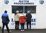 25 November 2023; Supporters purchase match programmes before the AIB Leinster GAA Hurling Senior Club Championship semi-final match between Naas, Kildare, and Na Fianna, Dublin, at Laois Hire O’Moore Park in Portlaoise, Laois. Photo by Eóin Noonan/Sportsfile