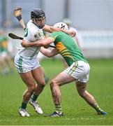 25 November 2023; Conor Heary of O'Loughlin Gaels in action against Jordan Quinn of Kilcormac-Killoughey during the AIB Leinster GAA Hurling Senior Club Championship semi-final match between Kilcormac-Killoughey, Offaly, and O'Loughlin Gaels, Kilkenny, at Glenisk O'Connor Park in Tullamore, Offaly. Photo by Piaras Ó Mídheach/Sportsfile