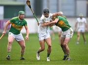 25 November 2023; Conor Heary of O'Loughlin Gaels in action against Jordan Quinn of Kilcormac-Killoughey during the AIB Leinster GAA Hurling Senior Club Championship semi-final match between Kilcormac-Killoughey, Offaly, and O'Loughlin Gaels, Kilkenny, at Glenisk O'Connor Park in Tullamore, Offaly. Photo by Piaras Ó Mídheach/Sportsfile