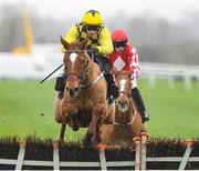 25 November 2023; State Man, with Paul Townend up, jump the last on their way to winning the Unibet Morgiana Hurdle on day one of the Punchestown Winter Festival at Punchestown Racecourse in Kildare. Photo by Matt Browne/Sportsfile