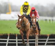 25 November 2023; State Man, with Paul Townend up, jump the last on their way to winning the Unibet Morgiana Hurdle on day one of the Punchestown Winter Festival at Punchestown Racecourse in Kildare. Photo by Matt Browne/Sportsfile