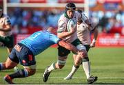 25 November 2023; Darragh Murray of Connacht attempts to get past Wilco Louw of Vodacom Bulls during the United Rugby Championship match between Vodacom Bulls and Connacht at Loftus Versfeld Stadium in Pretoria, South Africa. Photo by Shaun Roy/Sportsfile