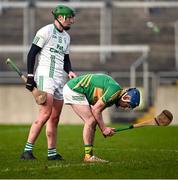 25 November 2023; Colin Spain of Kilcormac-Killoughey reacts after his side's defeat in the AIB Leinster GAA Hurling Senior Club Championship semi-final match between Kilcormac-Killoughey, Offaly, and O'Loughlin Gaels, Kilkenny, at Glenisk O'Connor Park in Tullamore, Offaly. Photo by Piaras Ó Mídheach/Sportsfile