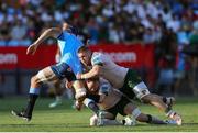 25 November 2023; Reinhardt Ludwig of Vodacom Bulls is tackled by Joe Joyce of Connacht and Sean Jansen of Connacht during the United Rugby Championship match between Vodacom Bulls and Connacht at Loftus Versfeld Stadium in Pretoria, South Africa. Photo by Shaun Roy/Sportsfile