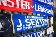 25 November 2023; A glimpse of a scarf honoring the retired  Leinster and Ireland legend Jonathan Sexton from rugby before the United Rugby Championship match between Leinster and Munster at the Aviva Stadium in Dublin. Photo by David Fitzgerald/Sportsfile
