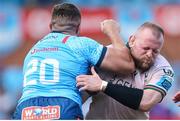 25 November 2023; Joe Joyce of Connacht is tackled by Cyle Brink of Vodacom Bulls during the United Rugby Championship match between Vodacom Bulls and Connacht at Loftus Versfeld Stadium in Pretoria, South Africa. Photo by Shaun Roy/Sportsfile