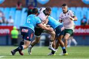 25 November 2023; Diarmuid Kilgallen of Connacht is tackled by Marco van Staden of Vodacom Bulls and Stedman Gans of Vodacom Bulls during the United Rugby Championship match between Vodacom Bulls and Connacht at Loftus Versfeld Stadium in Pretoria, South Africa. Photo by Shaun Roy/Sportsfile