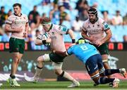 25 November 2023; Sean O'Brien of Connacht attempts to get past Nizaam Carr of Vodacom Bulls during the United Rugby Championship match between Vodacom Bulls and Connacht at Loftus Versfeld Stadium in Pretoria, South Africa. Photo by Shaun Roy/Sportsfile