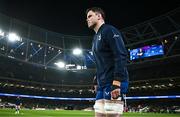 25 November 2023; James Ryan of Leinster walks out before the United Rugby Championship match between Leinster and Munster at the Aviva Stadium in Dublin. Photo by Harry Murphy/Sportsfile