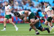 25 November 2023; Shamus Hurley-Langton of Connacht is tackled by Marco van Staden of Vodacom Bulls during the United Rugby Championship match between Vodacom Bulls and Connacht at Loftus Versfeld Stadium in Pretoria, South Africa. Photo by Shaun Roy/Sportsfile