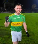 25 November 2023; Cathal Mulholland of Glen celebrates after the AIB Ulster GAA Football Senior Club Championship semi-final match between Glen, Derry, and Naomh Conaill, Donegal, at Healy Park in Omagh, Tyrone. Photo by Ben McShane/Sportsfile