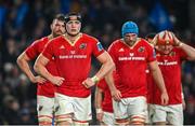 25 November 2023; Munster players including Gavin Coombes, left, react after conceding a second try during the United Rugby Championship match between Leinster and Munster at the Aviva Stadium in Dublin. Photo by Sam Barnes/Sportsfile