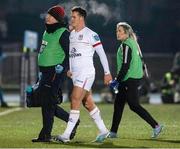 25 November 2023; Billy Burns of Ulster leaves the pitch to receive medical attention for an injury during the United Rugby Championship match between Glasgow Warriors and Ulster at Scotstoun Stadium in Glasgow, Scotland. Photo by Paul Devlin/Sportsfile