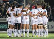 25 November 2023; The Ulster team huddle during the United Rugby Championship match between Glasgow Warriors and Ulster at Scotstoun Stadium in Glasgow, Scotland. Photo by Paul Devlin/Sportsfile