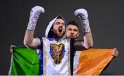 25 November 2023; Thomas Carty, with UFC fighter Johnny Walker, before his heavyweight bout against Dan Garber at the 3Arena in Dublin. Photo by Stephen McCarthy/Sportsfile