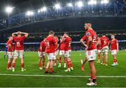 25 November 2023; Munster players after the United Rugby Championship match between Leinster and Munster at the Aviva Stadium in Dublin. Photo by David Fitzgerald/Sportsfile